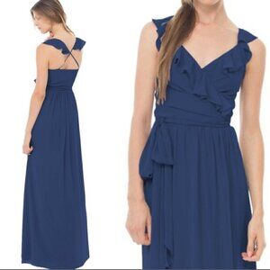 Ceremony by Joanna August Lacey Wrap Maxi Teal XS Wedding Party Cocktail Evening